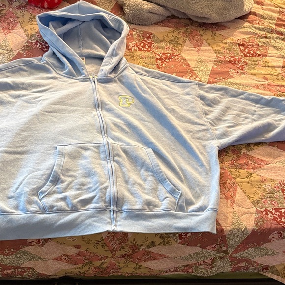 PINK Victoria's Secret Tops - PINK Victoria's Secret Light Blue Sweatshirt (NEW WITHOUT TAGS!)